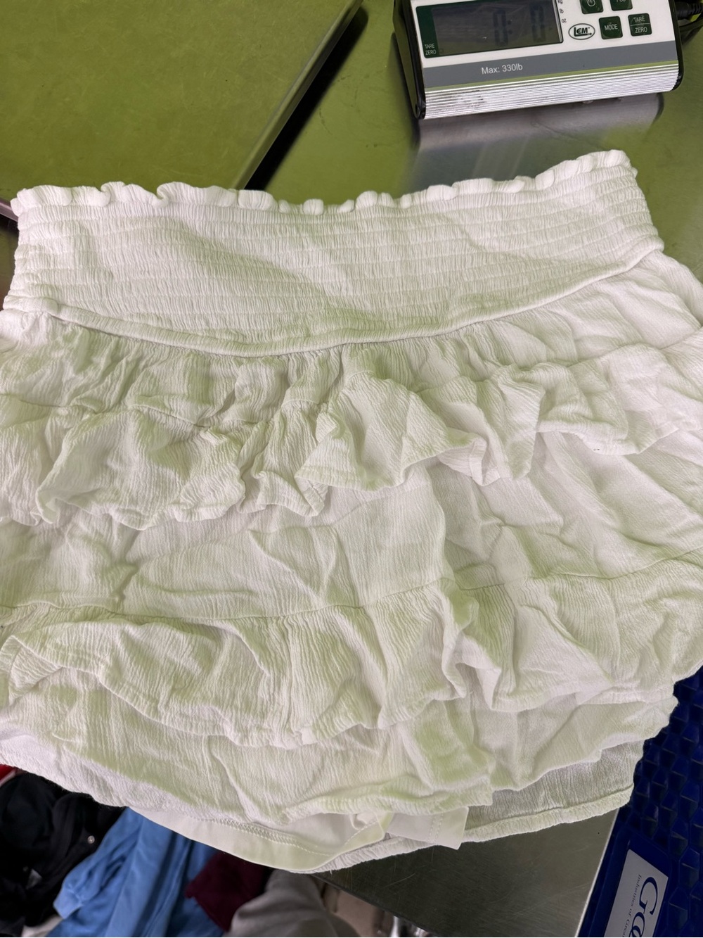 Aeropostale White Tiered Ruffle Mini Skirt